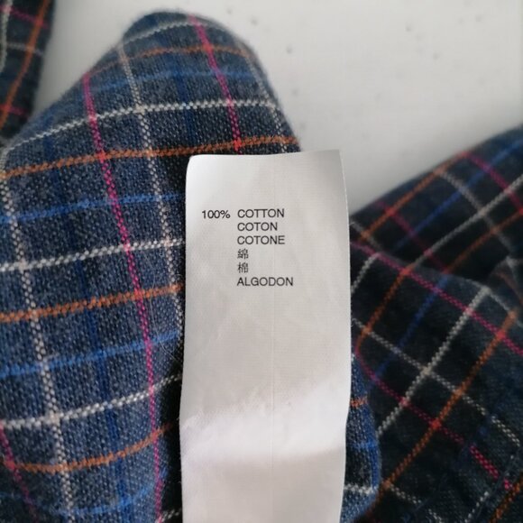 Gap Mens Purple Long Sleeve Slim Fit Palid Button Down Collar Shirt Size L - Picture 6 of 7